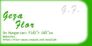 geza flor business card